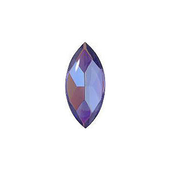 Navette Cabochons Pointed Back Crystal Glass Stone, Violet 6 Transparent With Ab (20500-Abb), Czech Republic