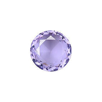 Round Faceted Pointed Back (Doublets) Crystal Glass Stone, Violet 19 Transparent (20210), Czech Republic