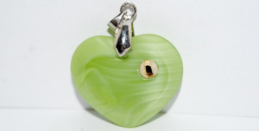 Table Cut Heart Beads Pendant, Pp 56006 Matte (Pp 56006 M), Glass, Czech Republic