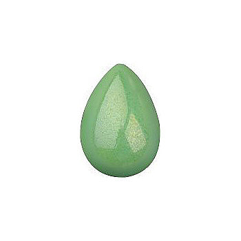 Pear Cabochons Flat Back Crystal Glass Stone, Light Green 8 Opaque With Blue Hematite (54020-Bh), Czech Republic