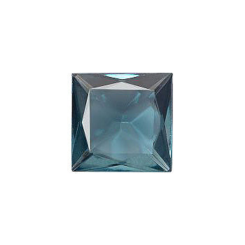 Square Faceted Pointed Back (Doublets) Crystal Glass Stone, Blue 8 Transparent (30330-K), Czech Republic