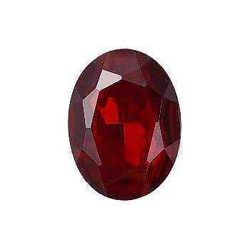 Oval Faceted Pointed Back (Doublets) Crystal Glass Stone, Red 4 Transparent With Chrome (90080-Chr), Czech Republic