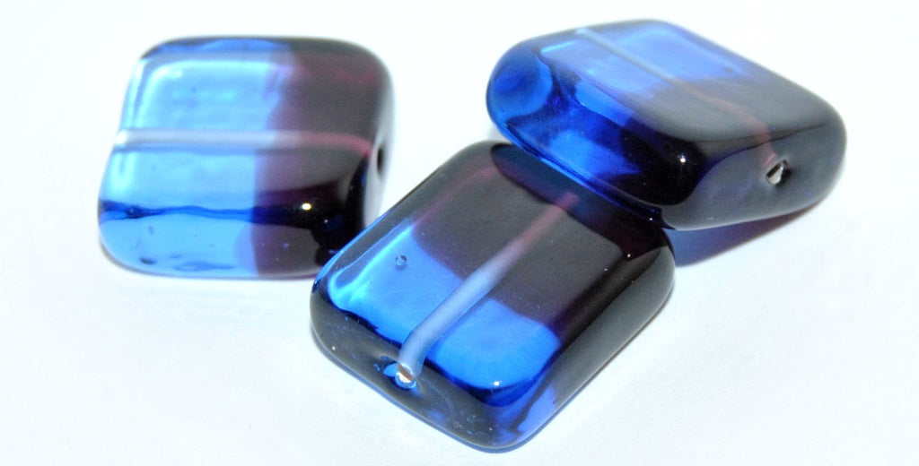 Czech Glass Hand Made Square Lampwork Beads, (O), Glass, Czech Republic