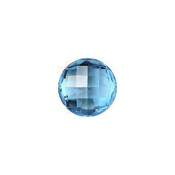 Round Faceted Pointed Back (Doublets) Crystal Glass Stone, Aqua Blue 13 Transparent (60000-K), Czech Republic