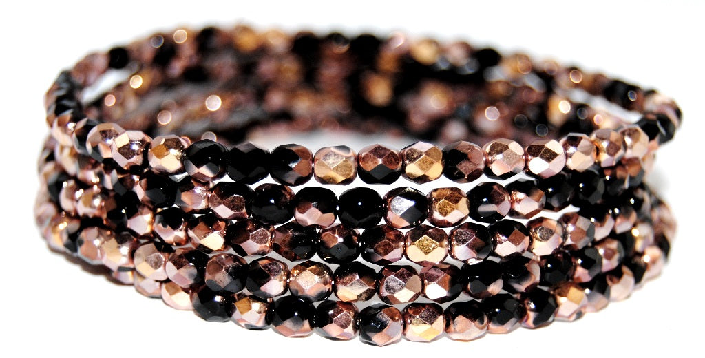 Fire Polished Round Faceted Beads, Black 27101 (23980 27101), Glass, Czech Republic