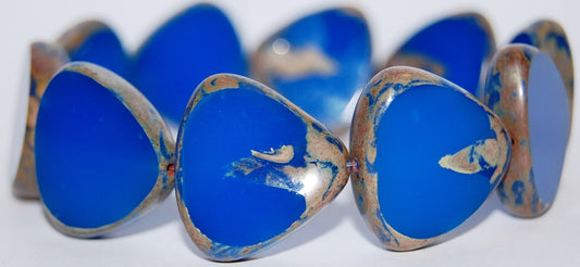 Table Cut Triangle Beads, Opal Aqua 43400 (61000 43400), Glass, Czech Republic