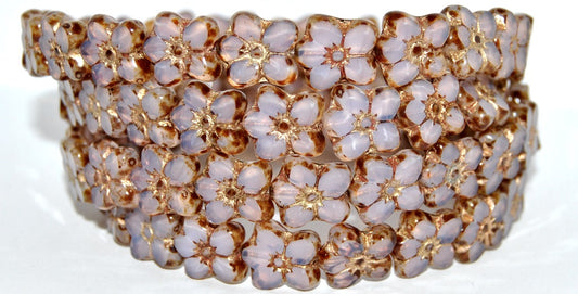 Table Cut Flower Beads Linum, Opal Pink 86 54202 (71200 86 54202), Glass, Czech Republic
