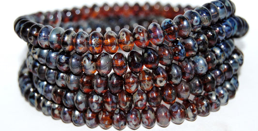 Rondelle Pressed Glass Beads, Transparent Orange 43400 (10060 43400), Glass, Czech Republic