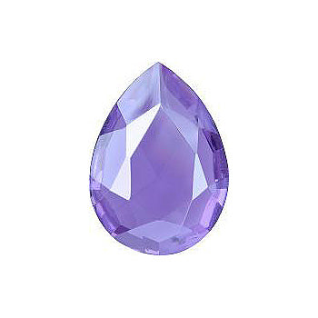 Pear Faceted Pointed Back (Doublets) Crystal Glass Stone, Violet 3 Transparent With Blue Hematite (20320-Bh), Czech Republic