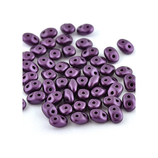 Matubo MiniDuo 2-hole smaller SuperDuo glass beads Pastel Purple Glass Czech Republic
