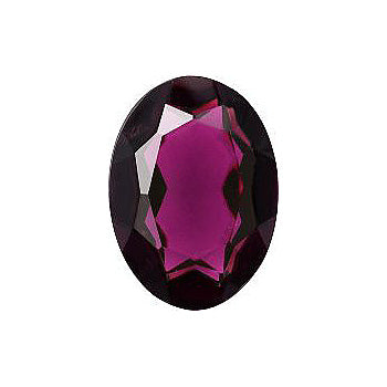 Oval Faceted Pointed Back (Doublets) Crystal Glass Stone, Violet 14 Transparent (20090), Czech Republic