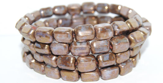 Shaped Pressed Glass Beads, Chalk White Luminescent Green (3000 65431), Glass, Czech Republic