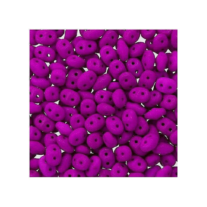 Matubo MiniDuo 2-hole smaller SuperDuo glass beads Neon Dark Purple Glass Czech Republic