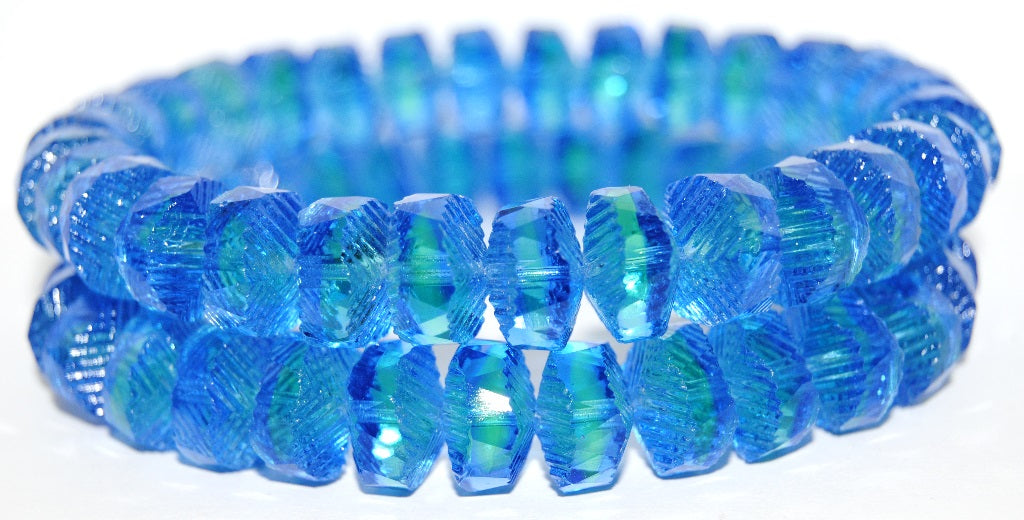 Faceted Cathedral Fire Polished Glass Beads, 87311 (87311), Glass, Czech Republic