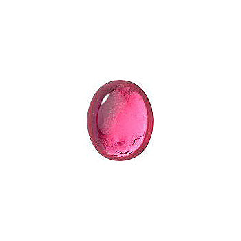 Oval Cabochons Flat Back Crystal Glass Stone, Pink 18 With Silver (701490-K), Czech Republic