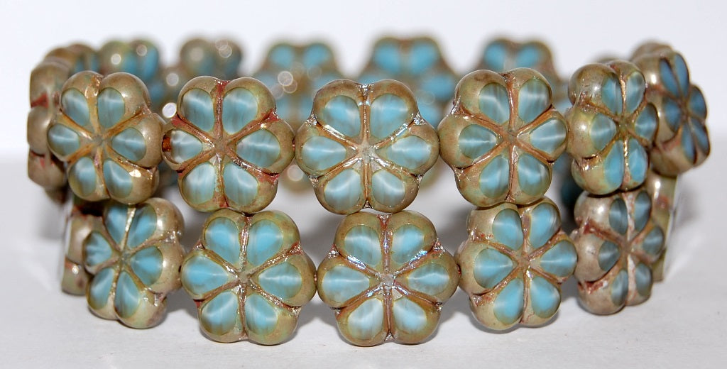 Table Cut Flower Beads, (66017 43400), Glass, Czech Republic