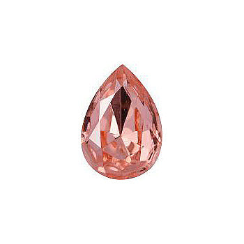 Pear Faceted Pointed Back (Doublets) Crystal Glass Stone, Pink 7 Transparent With Gold Foil (70110-L-Gf), Czech Republic