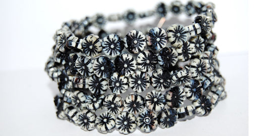 Hawaii Flower Pressed Glass Beads, (1405023980 46769), Glass, Czech Republic