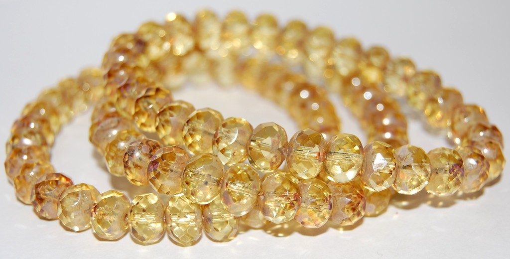 Faceted Special Cut Rondelle Fire Polished Beads, (10020 43400), Glass, Czech Republic