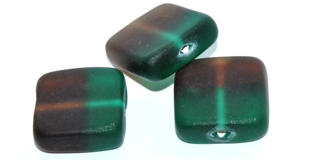 Czech Glass Hand Made Square Lampwork Beads, (E), Glass, Czech Republic