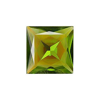 Square Faceted Pointed Back (Doublets) Crystal Glass Stone, Green 3 Transparent With Ab (50270-Abb), Czech Republic