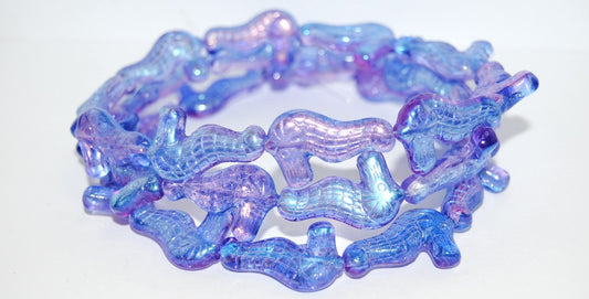 Seahorse Pressed Glass Beads, 48102 (48102), Glass, Czech Republic