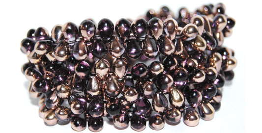 Pear Drop Pressed Glass Beads, Transparent Light Amethyst 27101 (20500 27101), Glass, Czech Republic