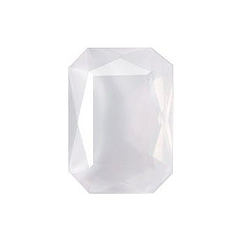 Octagon Faceted Pointed Back (Doublets) Crystal Glass Stone, White 12 Milky Colours (Milky-White), Czech Republic