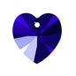 SWAROVSKI ELEMENTS pendant HEART 6228 crystal stone with hole Majestic Blue Glass Austria