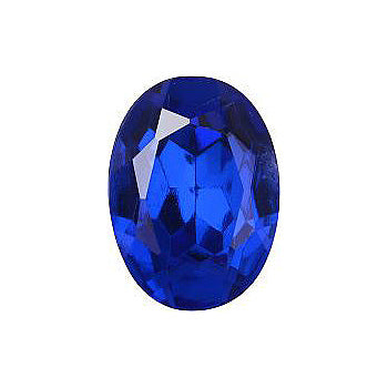 Oval Faceted Pointed Back (Doublets) Crystal Glass Stone, Blue 5 Transparent With Aluminium (30070-Al), Czech Republic