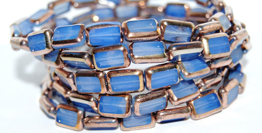 Table Cut Rectangle Beads, Opaque Light Blue 27101 2Xside (33010 27101 2Xside), Glass, Czech Republic