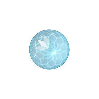 Round Faceted Flat Back Crystal Glass Stone, Aqua Blue 3 Transparent (60000), Czech Republic