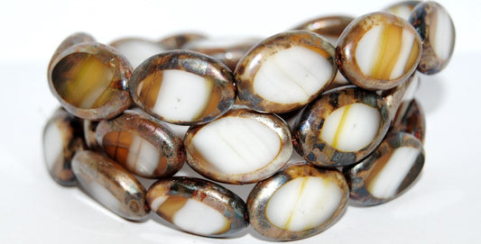 Table Cut Oval Beads Roach, (110002010 43400), Glass, Czech Republic