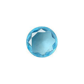 Round Faceted Pointed Back (Doublets) Crystal Glass Stone, Aqua Blue 4 Transparent (60010), Czech Republic