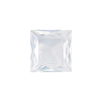Square Faceted Pointed Back (Doublets) Crystal Glass Stone, White 2 Milky Colours (Milky-White), Czech Republic