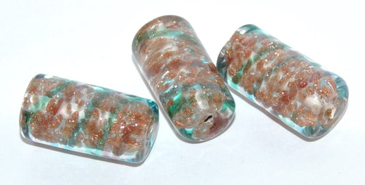 Czech Glass Hand Made Roller Tube Lampwork Beads, (C), Glass, Czech Republic