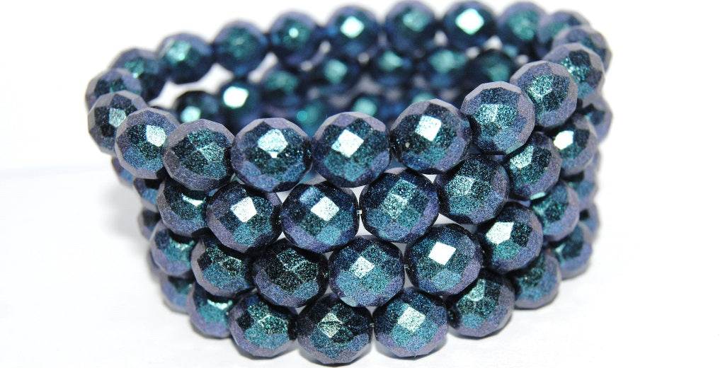 Fire Polished Round Faceted Beads, Black 94109 (23980 94109), Glass, Czech Republic