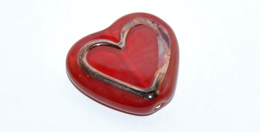 Czech Glass Hand Made Heart Lampwork Beads, (A), Glass, Czech Republic