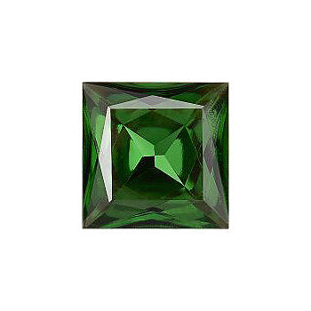 Square Faceted Pointed Back (Doublets) Crystal Glass Stone, Green 1 Transparent With Chrome (50590-Chr), Czech Republic