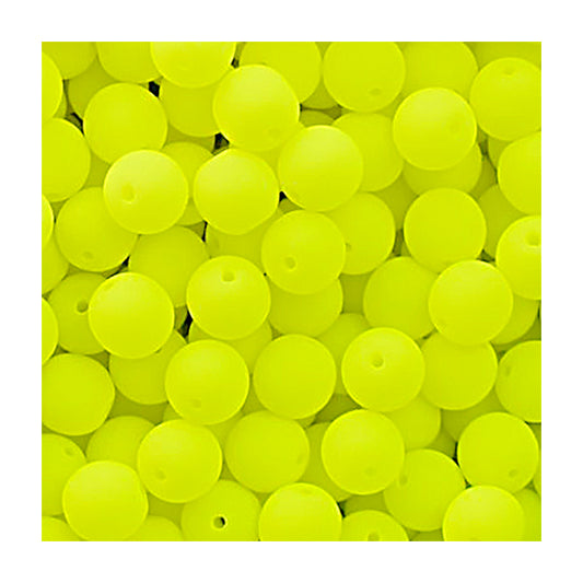 Neon Czech glass beads with UV effect round Yellow Glass Czech Republic