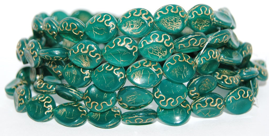 Tear Oval Pressed Glass Beads, (52050 54202), Glass, Czech Republic