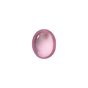 Oval Cabochons Flat Back Crystal Glass Stone, Pink 13 With Silver (701190-K), Czech Republic