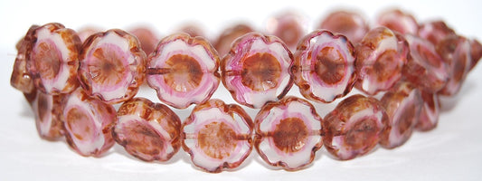 Table Cut Flower Beads, 75014 Travertin (75014 86800), Glass, Czech Republic