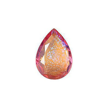 Pear Faceted Pointed Back (Doublets) Crystal Glass Stone, Pink 21 Mexico Opals (Mex-8), Czech Republic