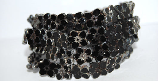 Table Cut Flower Beads Linum, Black 43400 (23980 43400), Glass, Czech Republic