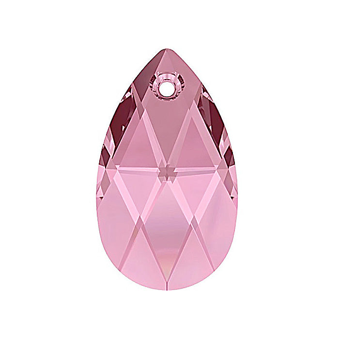 SWAROVSKI CRYSTALS pendant pear-shaped 6106 crystal stone with hole Light Rose Glass Austria