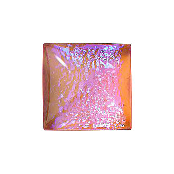 Square Cabochons Flat Back Crystal Glass Stone, Pink 19 Mexico Opals (Mex-8), Czech Republic
