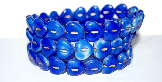 Heart Pressed Glass Beads, (37005 54202), Glass, Czech Republic