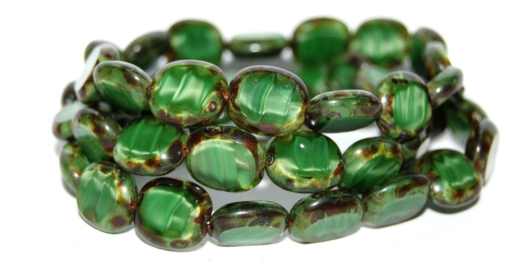 Table Cut Round Candy Beads, 56027 Travertin (56027 86800), Glass, Czech Republic