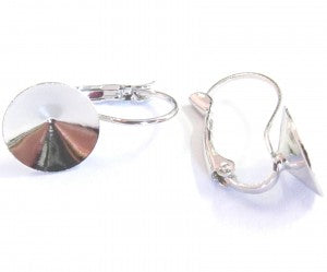 Brass earrings for rivoli 1122 size 12 mm, coated with jewellery silver - made in EU Silver Jewellery silver plating Czech Republic